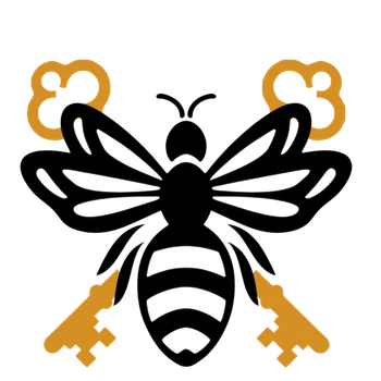 Emblème Bee Cleaner Aix, Abeille et clés croisées