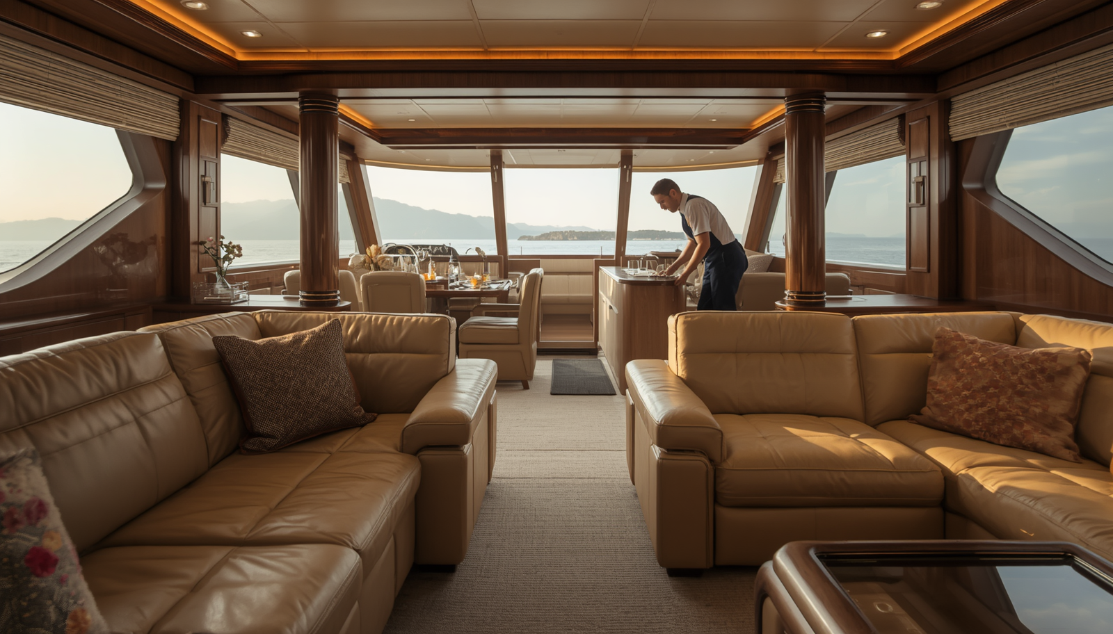 Detailing extérieur d'un yacht par les équipes Bee Cleaner Aix