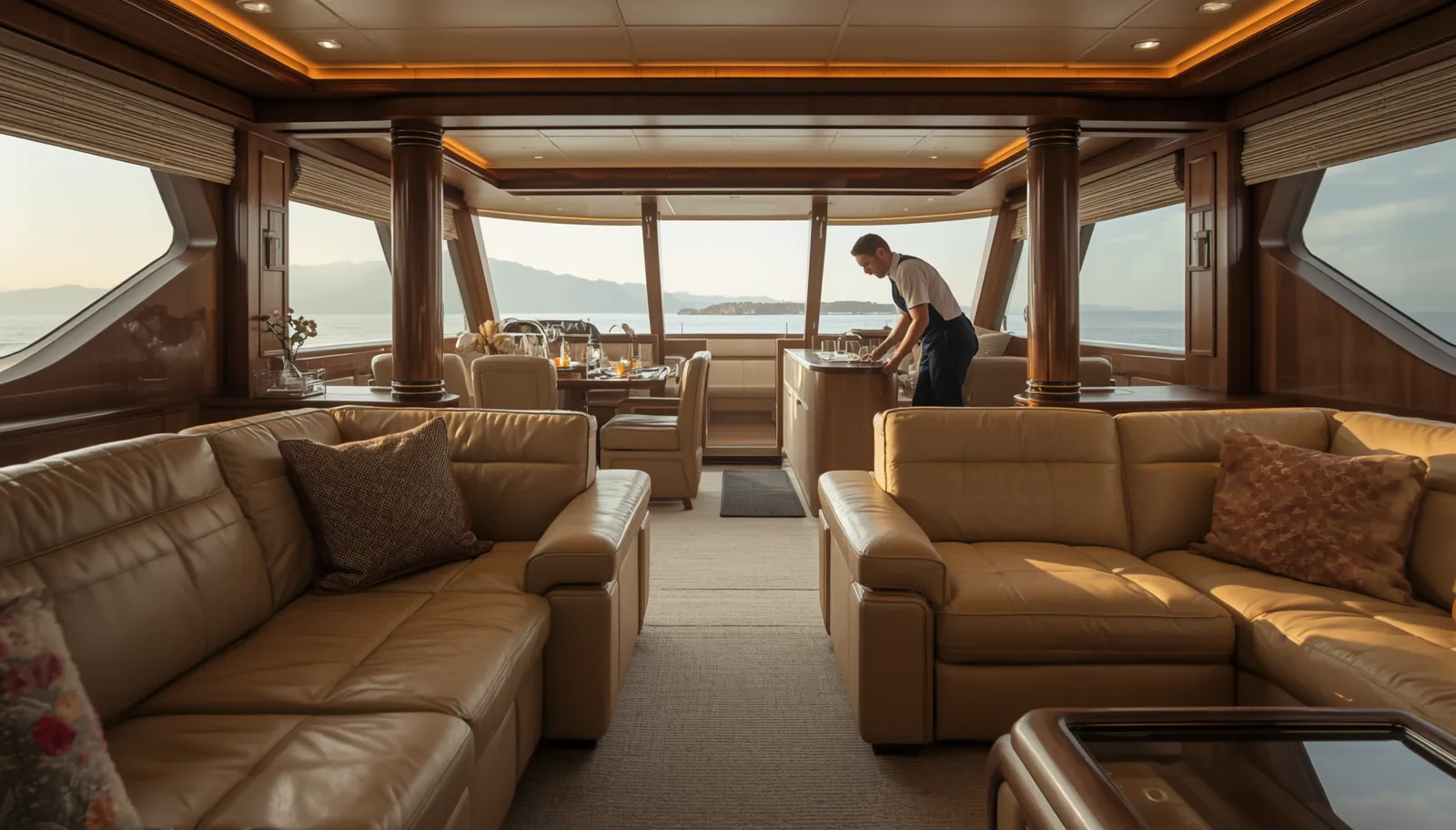Illustration d’un entretien de yacht à quai